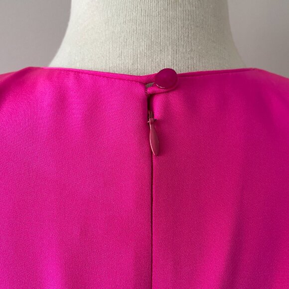Vintage 80s/90s David Hayes Silk Dress – Hot Pink & Black Colour Block - Picture 8 of 11